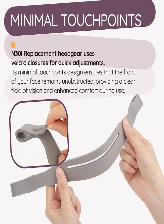 Ximoon 2 Pack N30i CPAP Headgear Strap Compatible with Resmed AirFit N30i/P30i CPAP Nasal Pillows Mask - Adjustable Headband C Pap Replacement Supplies Part - Image 3